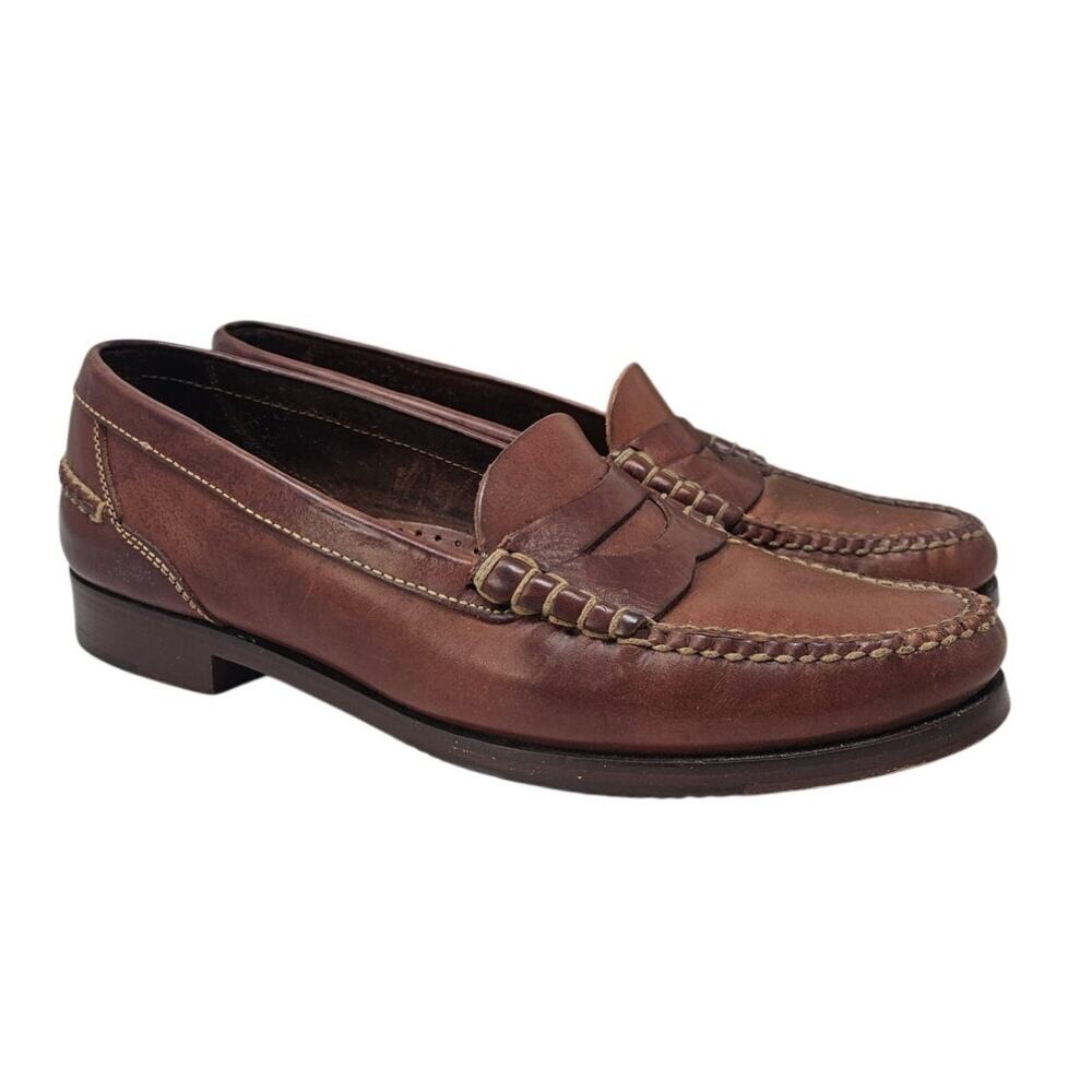 Vintage Y2K Cole Haan 10.5 Brown Leather Penny Loafer Academia Preppy
